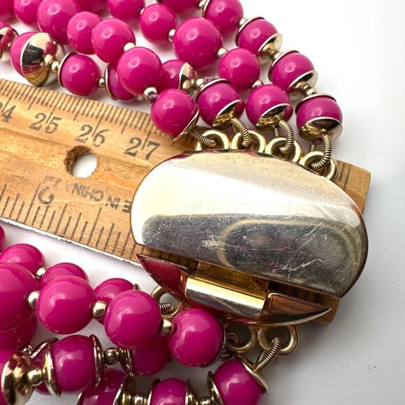Talbots Pink Beaded Multistrand Necklace Barbie Timeless Contemporary Maximalist - Picture 6 of 8